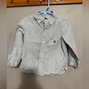 Boys Light Blue Kids Button-Up Shirt Baby Gap Size 2 Long Sleeve